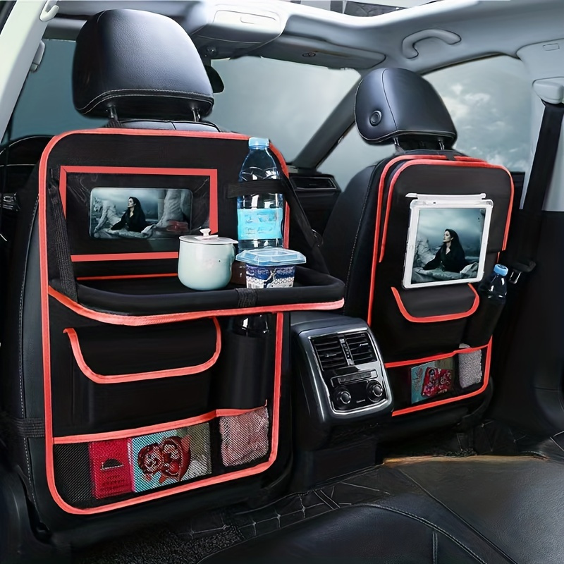 

Universal Car Seat Organizer With Tablet Holder - Multi-pocket Storage Tray For Automobile Interior Tidying - No Electricity Needed