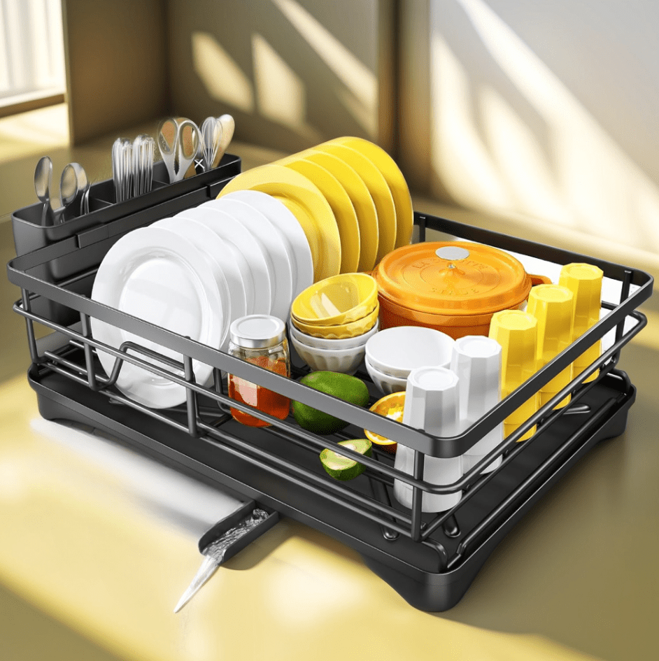 Countertop Lazada Dish Organizer Lynzavix Black Stainless Steel