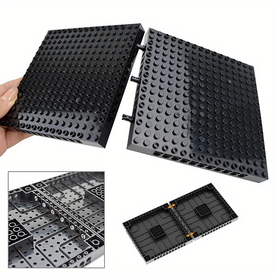 

1pc Baseplate Building Block, Black Brick Diy Combination, 16x16 Hole Connect Model Compatible Accessories Toys