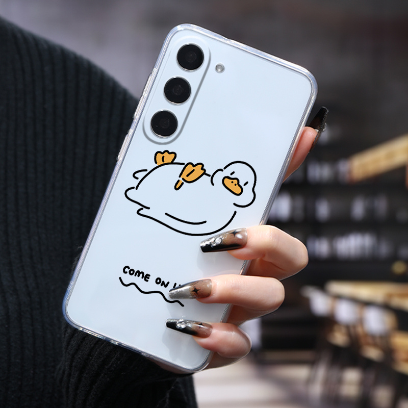 Luxury Shockproof for Samsung Cartoon Duck Phone Case for Galaxy S24 Ultra  S23 Plus S22 S21 S20 FE S10 A72 A54 5G A53 A52 A52S A51 A33 A32 A23 A22 A