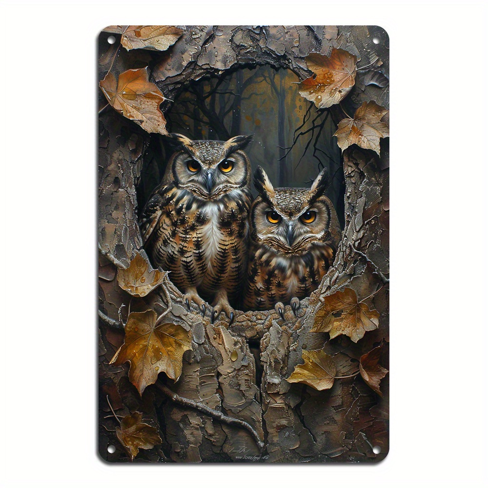 

1pc, Metal Tin Sign 3 Owls Wall Art Vintage Plaque Decor, Wall Art Decor, For Home Bar Pub Club Cafe Living Room Decorative Gift (8x12inch/20*30cm)