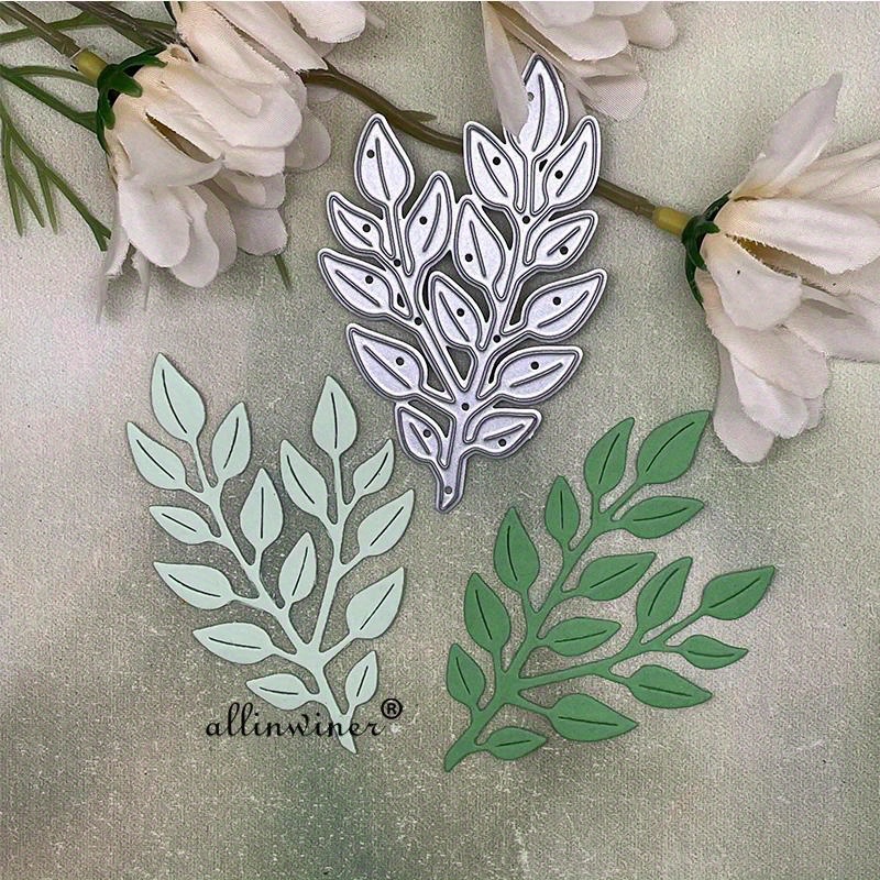 

Easter-themed Leaves Metal Cutting Die - Silvery Stencil For Diy Scrapbooking, Card Making & Crafts, Decorative Embossing, , Template