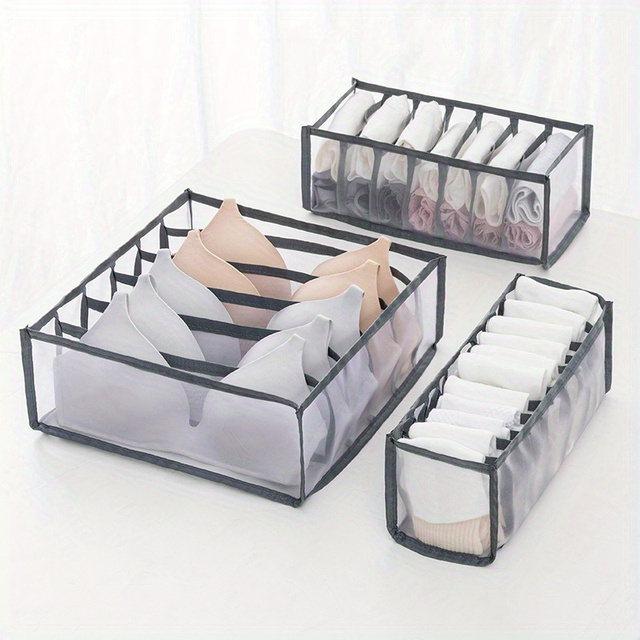 popular   space saving foldable underwear organizer customizable drawer divider for bras socks more   fabric storage solution details 3