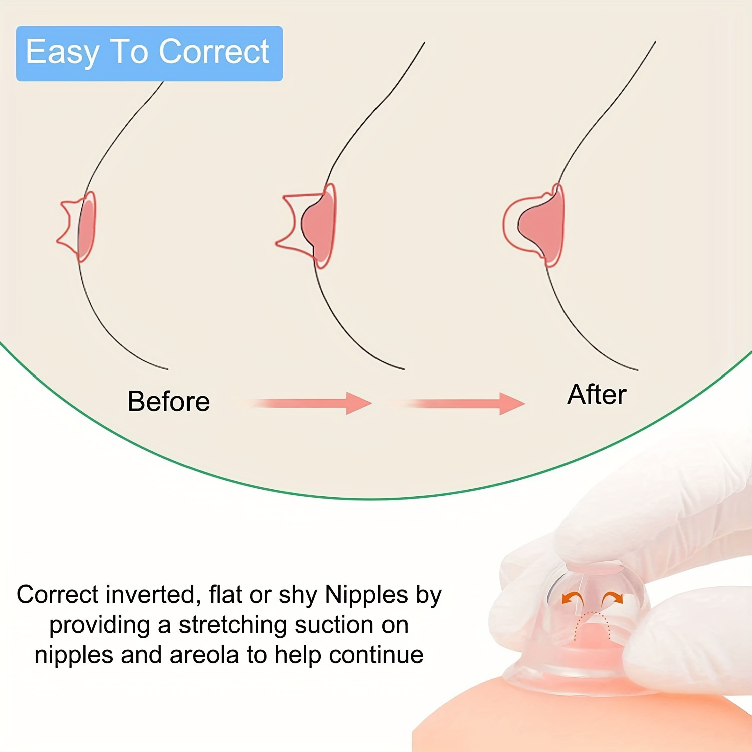 

1 Pair Inverted Nipple Correctors, Nipple Pullers With Storage Box, Special Care For Mommy