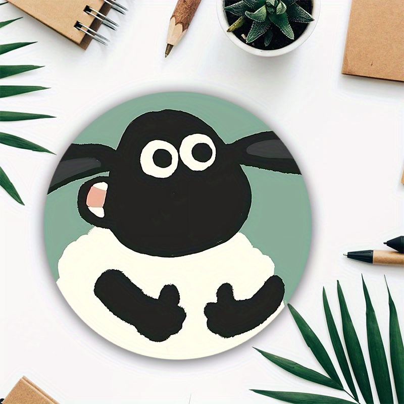 

Cute Cartoon Lamb Round Mouse Pad Small Kawaii Sheep Desk Mat With Non-slip Rubber Base For School And Home Mouse Mat For Computer Laptop Office As Gift For Boyfriend/girlfriend Size7.87*7.87in