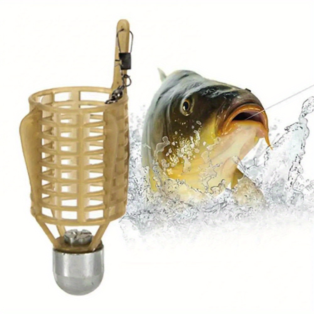 

5pcs Fishing Bait Cage, Bait Feeder With Weight, Carp Fishing Accessories