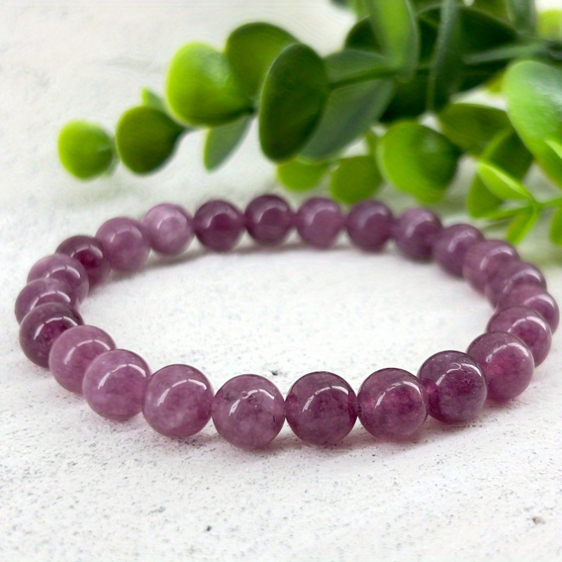 

Lepidolite Natural Stone Bracelet 8mm ~ Purple Bracelet 6mm/8mm/10mm/12mm