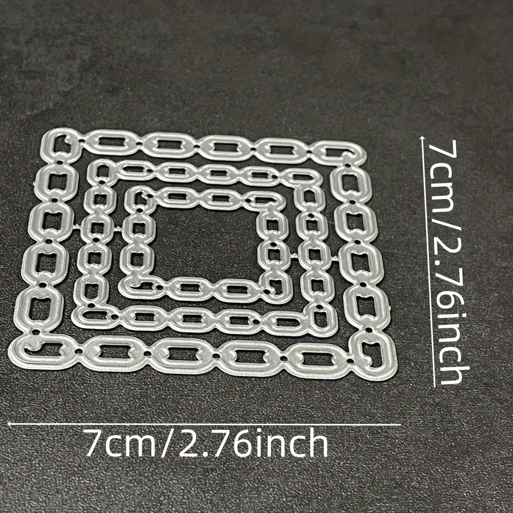 Image of Craft Metal Stencil Mold Cutting Die Chain Square Decoration Die Cuts Album Paper Card Craft Embossing