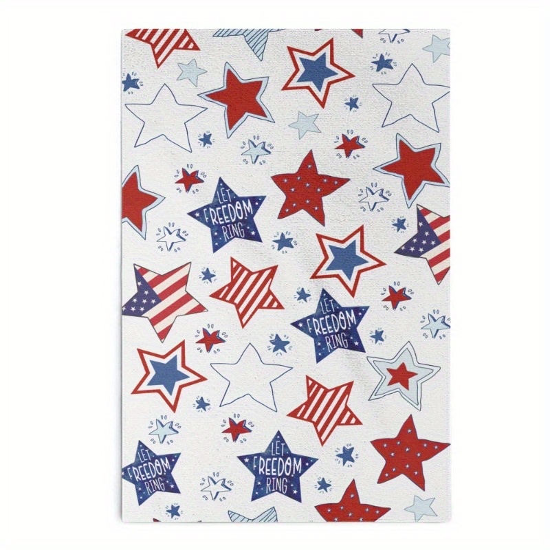 

1/2/4pcs Dish Cloths, 4th Of July Hand Towels, Multipurpose Independence Day Stars Pattern Dish Cloths, For Bathroom, Kitchen And Restaurant, Home Supplies