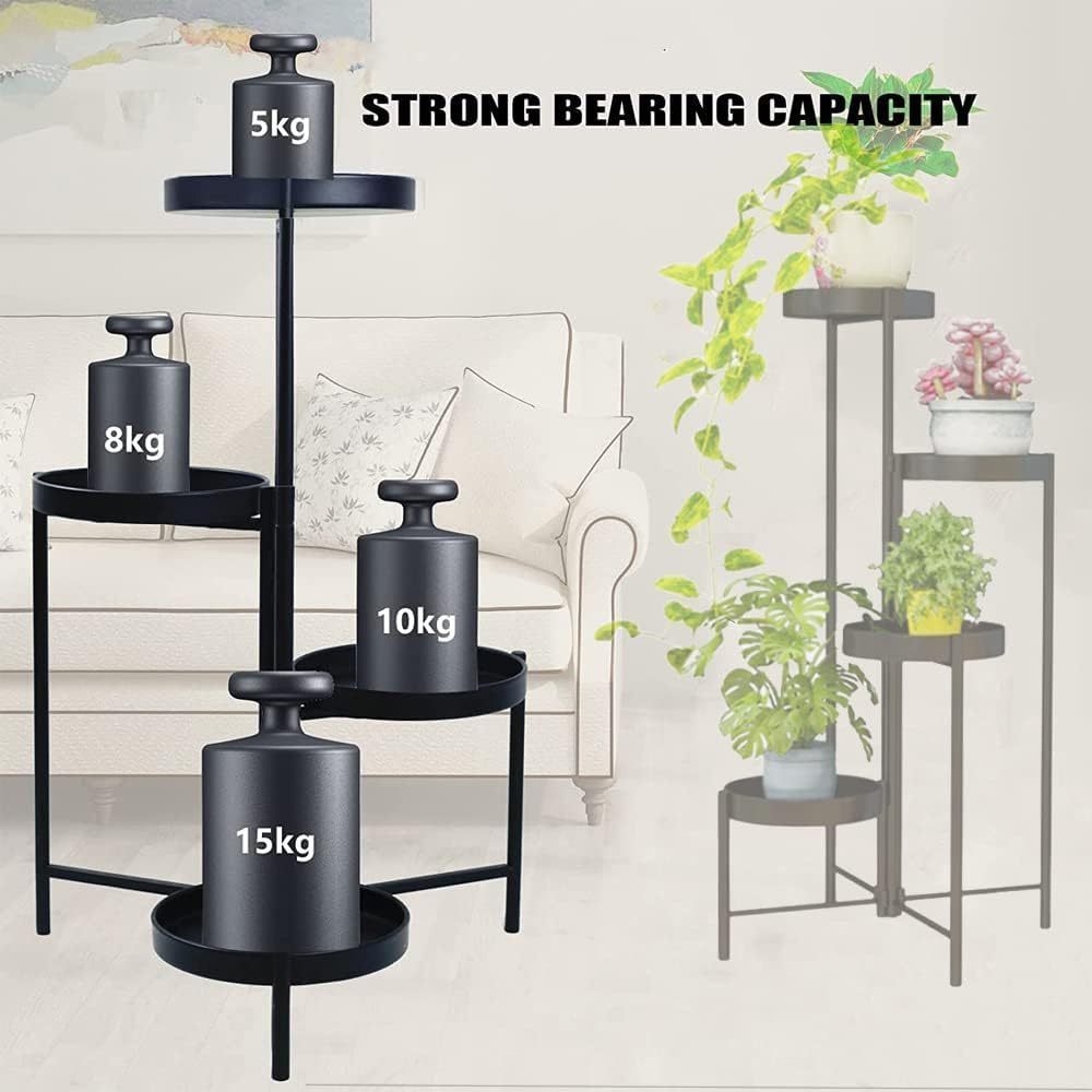 Foldable 4-Tier Metal Plant Stand Screen Indoor cheapest Outdoor Decoration