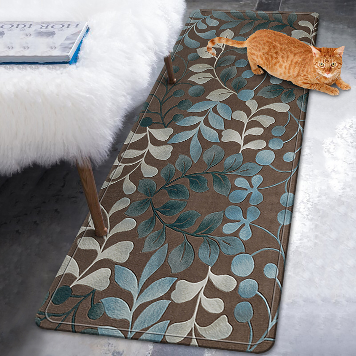 

1pc Non-slip Moroccan Rug, Laundry Runner Carpet, Door Mat Rugs For Entryway Kitchen Bathroom Decor