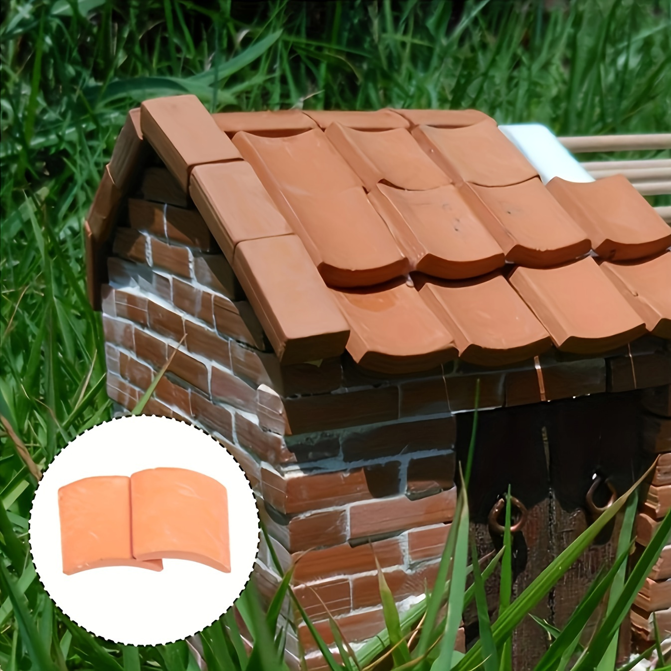 

50pcs/100pcs Mini Set: Educational Diy Bricks & Roof Tiles - Construction Skills With Realistic Model Kit, Made Of Clay