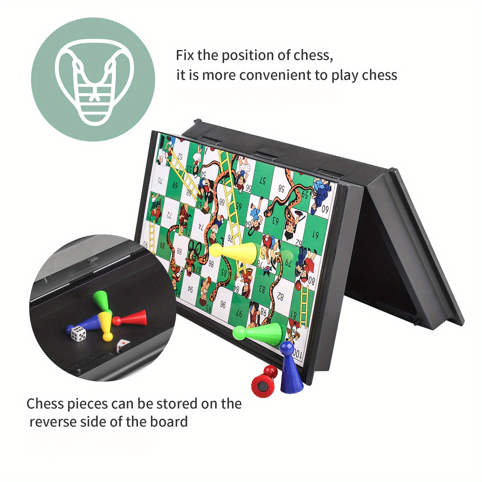 

5.11in Snake And Ladder Chess, Magnet Folding Portable Checkers, Outdoor Leisure Puzzle Chess Set Board Games