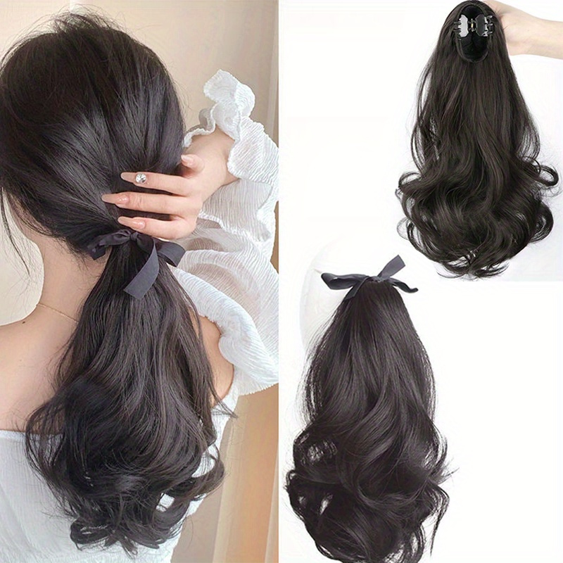 

Curly Wavy Ponytail Extensions Synthetic Clip In Hair Extensions Elegant For Daily Use Hair Accessories