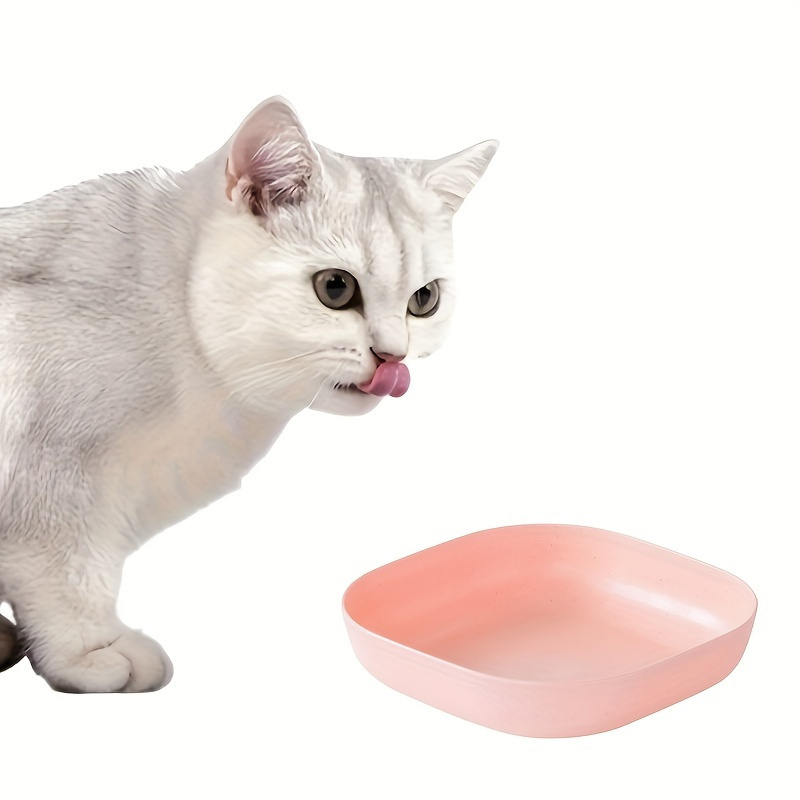 

4pcs Cat Bowl, Plastic Square Cat Food Bowl Water Dishes, Whisker Friendly And Easy To Clean