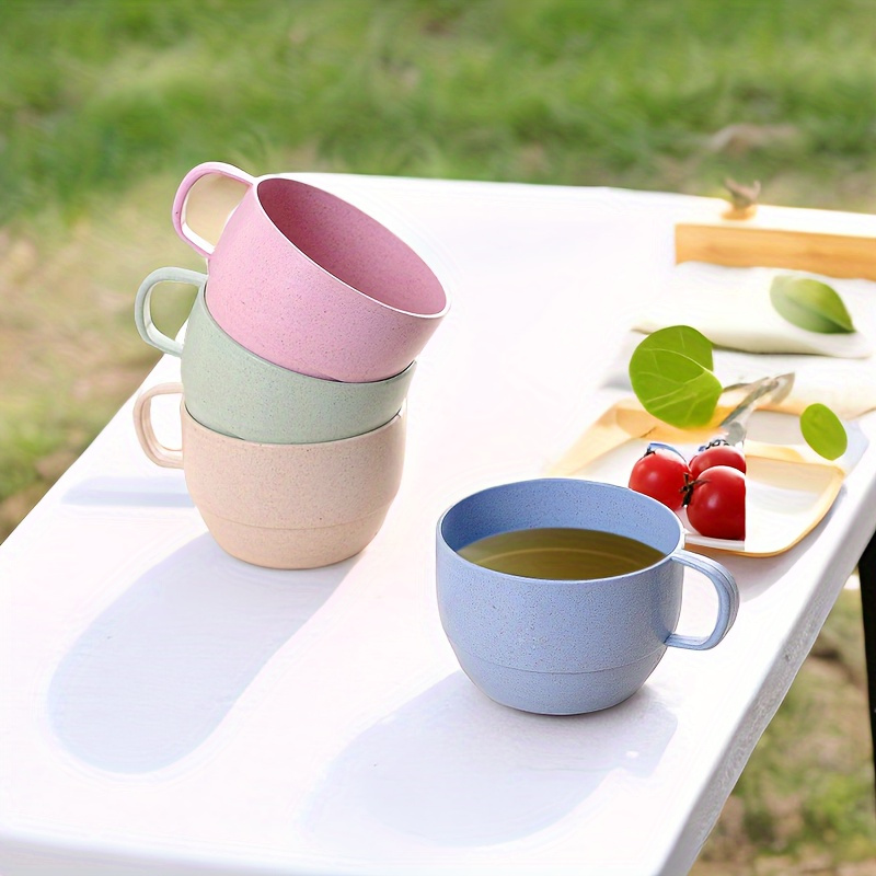 

4-piece Set Colorful Portable Cups - Perfect For Home, Parties & Outdoor Picnics | Durable Pp Material