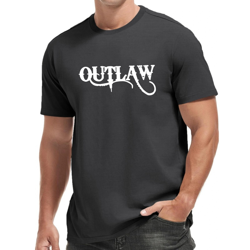 

Outlaw Print Men's Round Neck Short Sleeve Tee Fashion Regular Fit T-shirt Top For Spring Summer Holiday Leisure Vacation