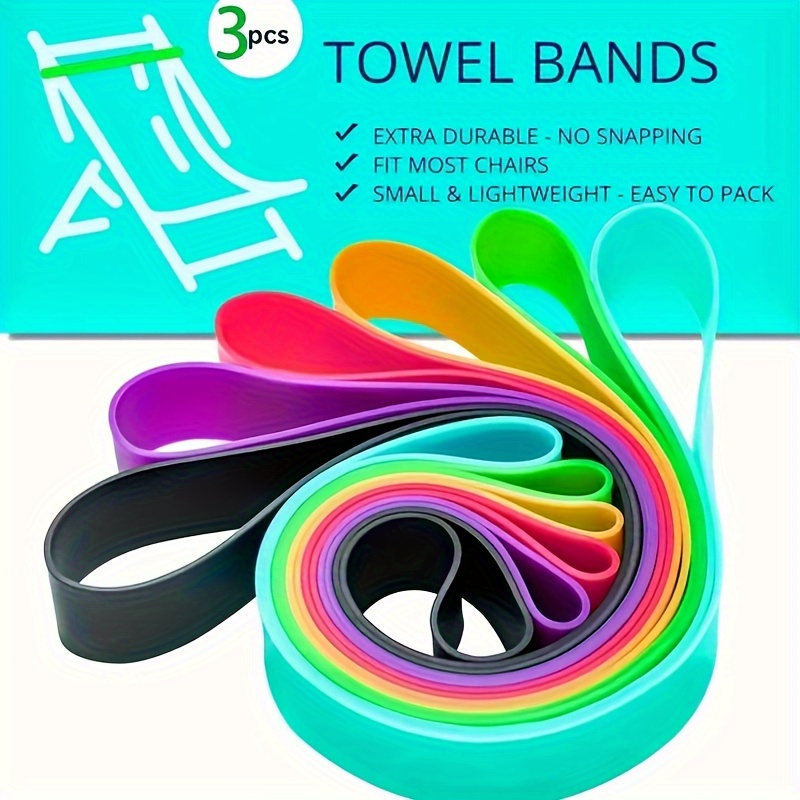 

3/6pcs Silicone Towel Bands For Beach Chair, Stretchable Beach Chair Bands, Windproof Beach Towel Clip Bands, Beach And Pool Chair Supplies