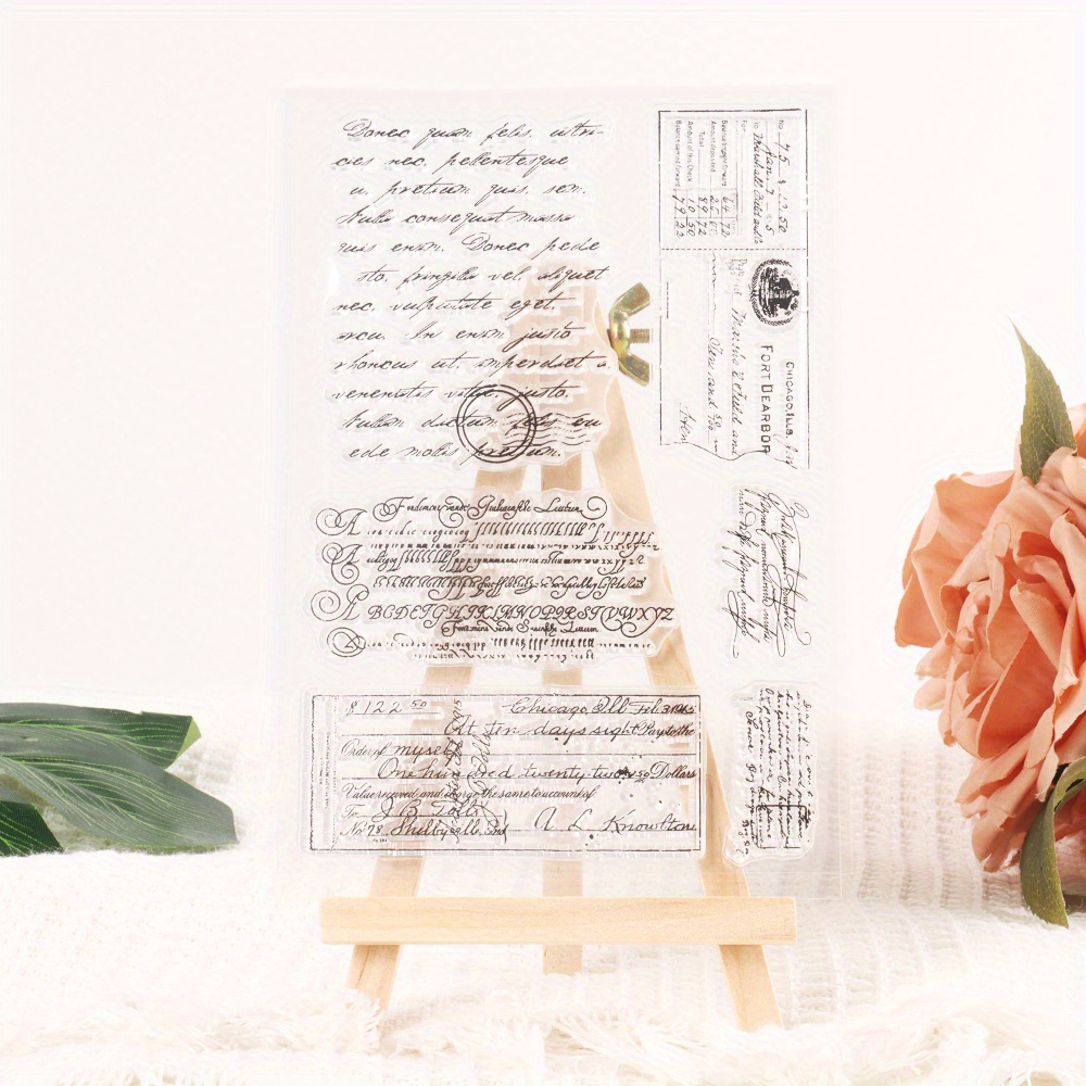 

Craft Your Memories: Transparent Silicone Stamp With Text Symbols For Scrapbooking & Card Making