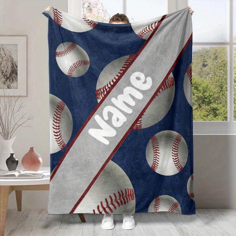 

Name Customized Baseball Blanket Do Company Gift Soft Nap Blanket 4 Seasons Office Chair Blanket
