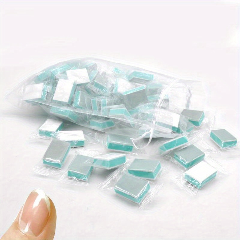 

100-pack Mini Nail Buffer Blocks, Salon Quality 4-sided Sanding Buffers, Compact Manicure And Pedicure Tool, Nail Art Accessories, Dual Tone Green And White Design