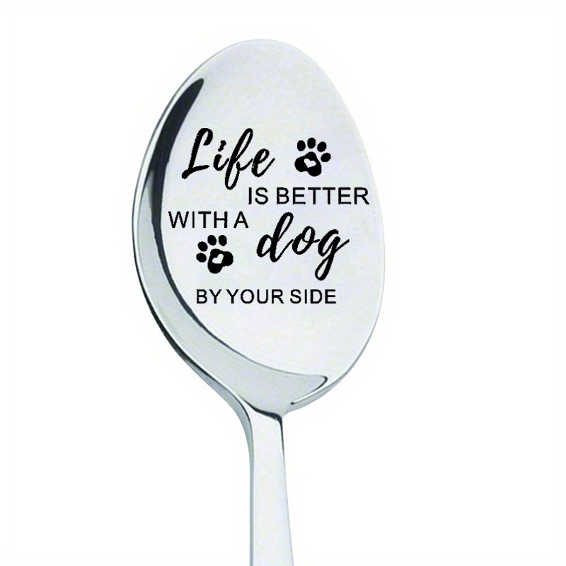 

Heartwarming Stainless Steel Spoon | Spoon With Dog Paw Print For Dog Enthusiasts | Present For Animal Admirers | Stainless Steel Spoon For Desserts