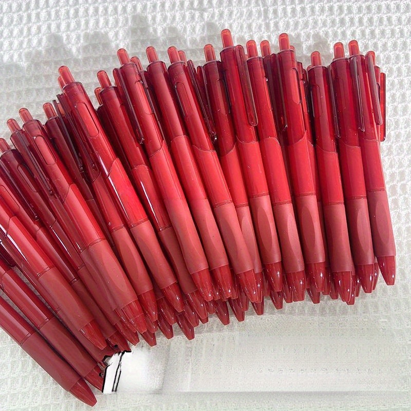 

10pcs Teacher Changing Red Pen, Cheap And Quick-drying, Student Changing Question Correction, Pressing Red Gel Pen