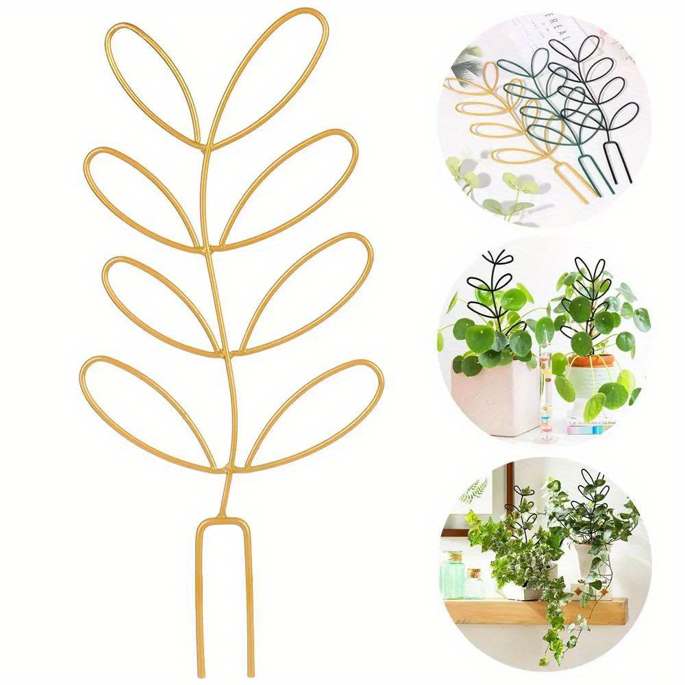 

1pc, Creative Potted Ornament Home Decoration Plant Trellis Garden Arrangement Leaf Shape Bracket Vine Climbing Support For Indoor Outdoor Garden Supplies