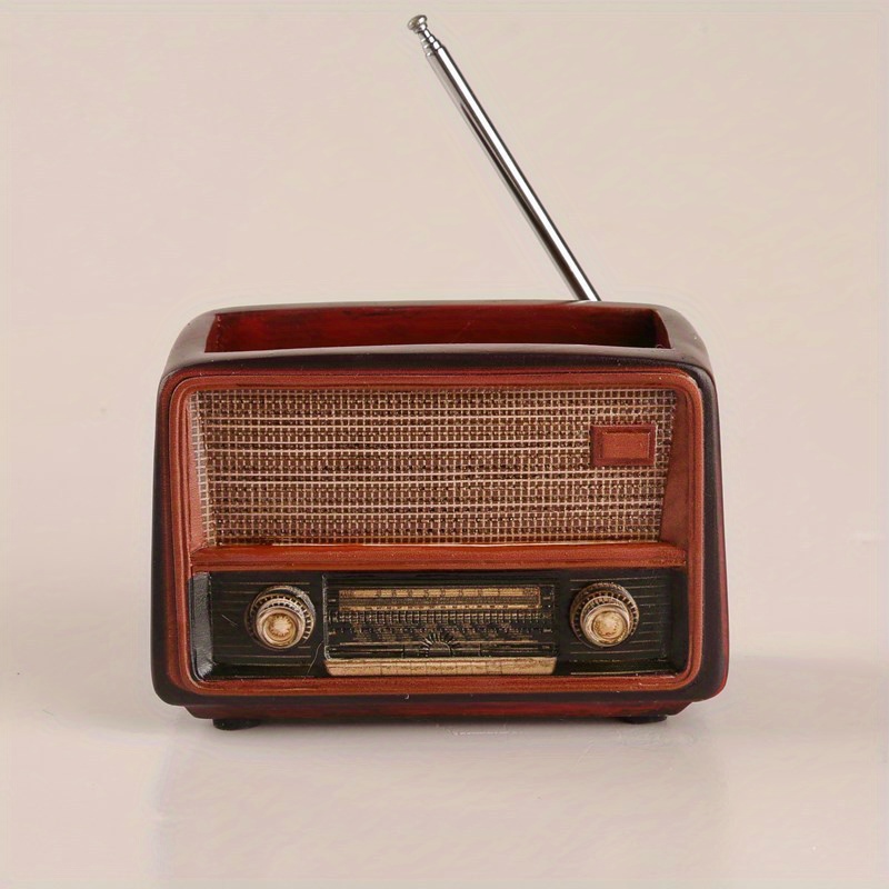 Vintage Radio Shaped Ornament Planter, Garden Individual Potted Plant, Resin Craft Gardening Gift Home Decor