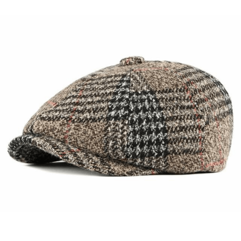 

Vintage Plaid Newsboy Hat Lightweight Unisex Hats British Style Flat Cap Suitable For Autumn Winter