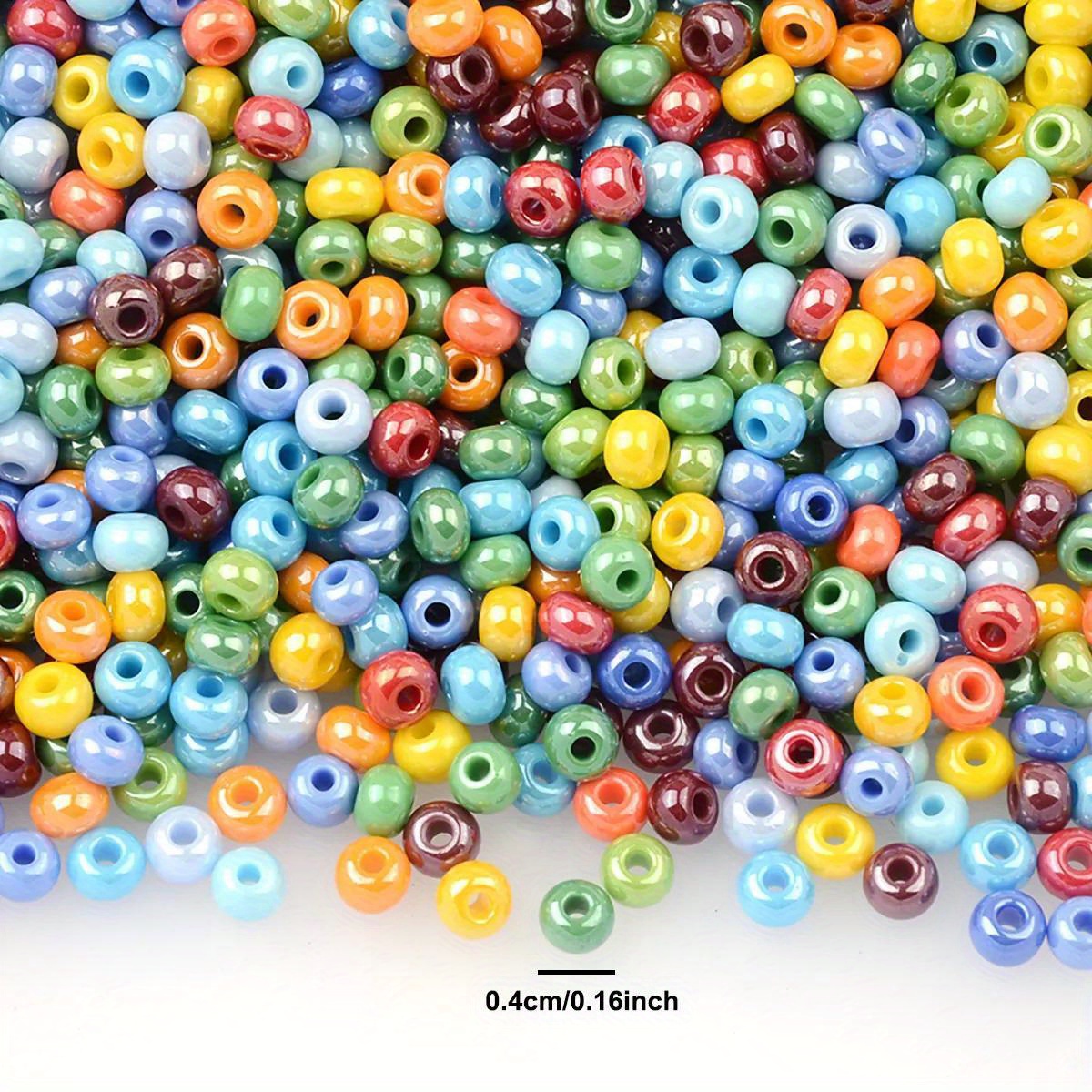 TEMU Perline di vetro qualit�, colori casuali da 0,4 cm | Perline distanziatrici sciolte per di gioielli, aggiunte per braccialetti