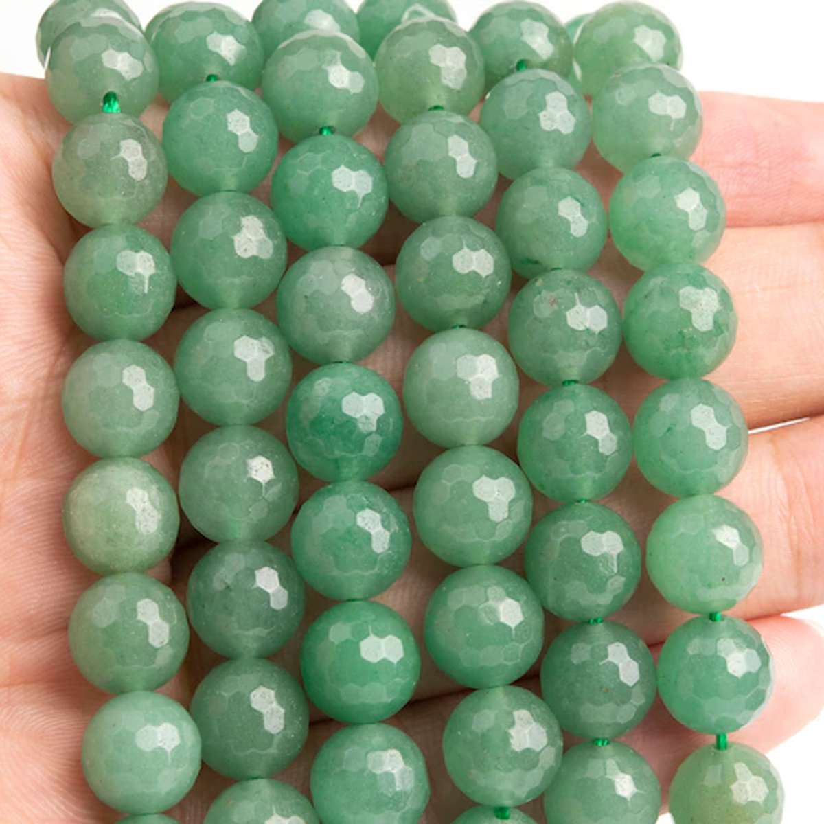 

1strand Natural Green Aventurine Loose Beads, Suitable For Jewelry Necklaces Bracelets Making