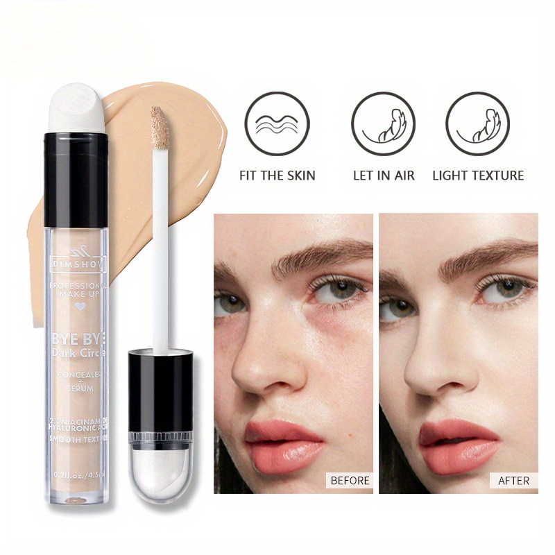 

Full Coverage Liquid Concealer, Matte Finish, Long-lasting Eye Concealer Serum For Dark Circles, Blemishes, Acne Scars, And Freckles, Natural Moisturizing Facial Makeup