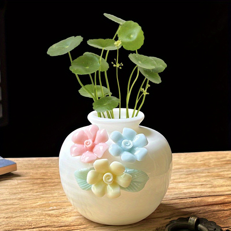 花瓶 花瓶ピンク陶器花瓶陶器花器フラワーベース 花器 18.8CM 1