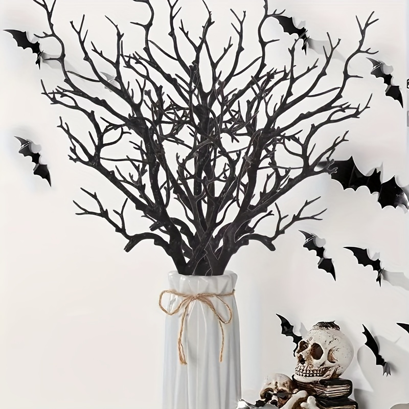 

3pcs Large Artificial Dead Tree Branches, 14.17 Inch Spooky Dead Twig Decorations, Plastic Halloween Antler Twigs, Gothic Decor For Christmas, Wedding, And Party