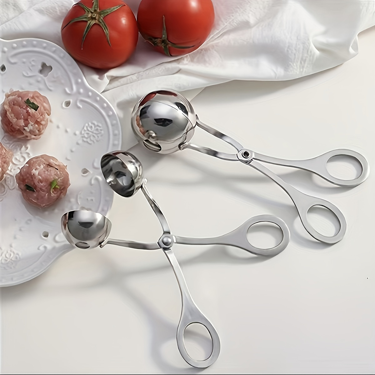 1pc non stick meatball maker stainless steel meatball scoop with long handle ideal for restaurants kitchenware tableware Product details 8