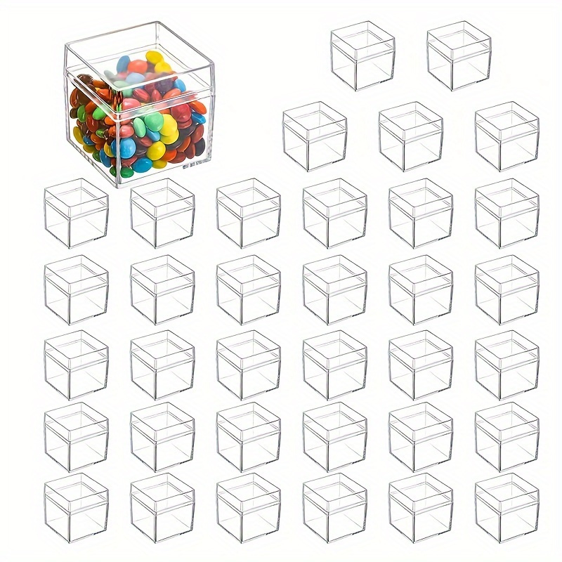 

24pcs/set Acrylique Cube Transparent Organisateur - Petite Boîte Transparente avec Couvercle pour Cosmétiques, Bijoux et Cadeaux de Fête - 5x5x5cm/2x2x2inch