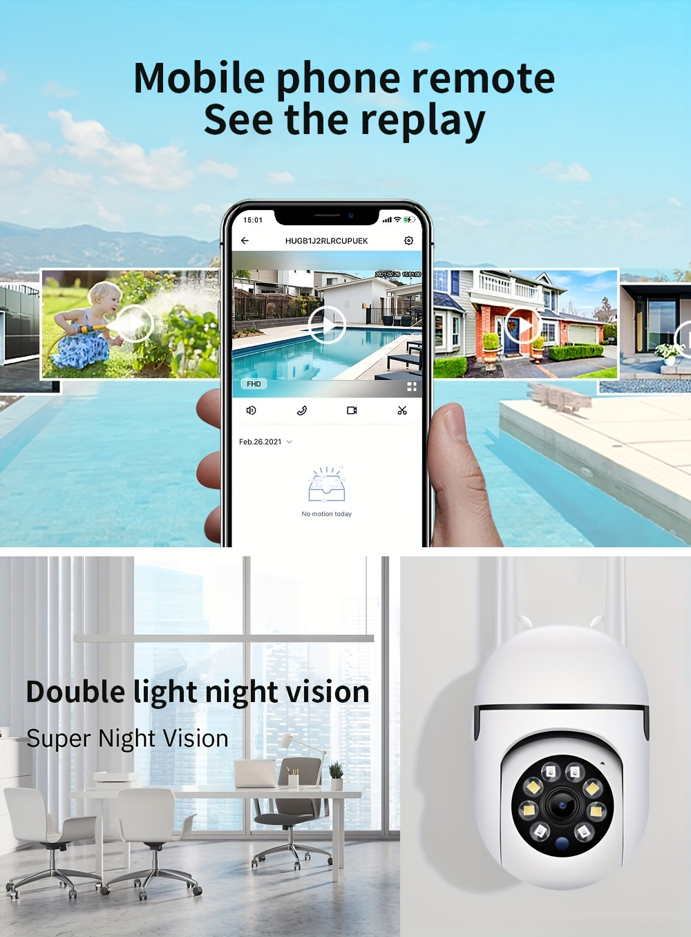 Smart Security Camera, 1080P Ultra HD, Wireless WiFi, Two-Way Audio, PTZ, Motion Tracking, Night Vision, with Compatible with Smartphone, for Indoor/Outdoor Use, 14+ Age Group details 5