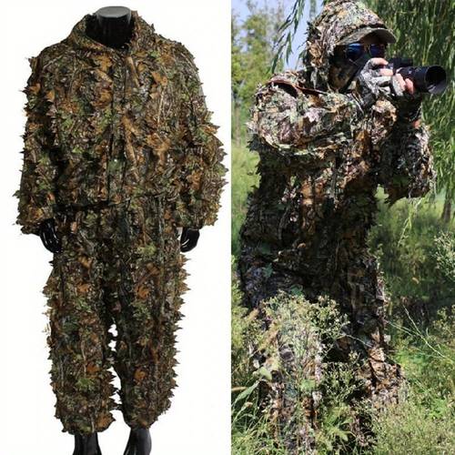 mens ghillie suit 3d lightweight hunting clothes hooded camouflage clothing breathable hunting suit