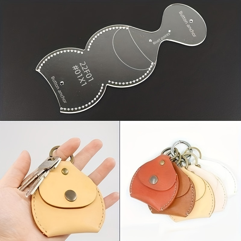 

1pc Transparent Acrylic Keychain Bag Change Purse Pattern Template Tool Diy Tool Leather Craft