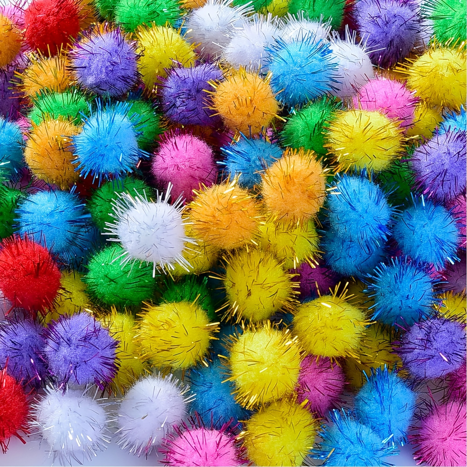 

500pcs Value Pack Assorted Colorful Pom Poms For Crafts, Soft And Fluffy Craft Pom Poms For Diy Artistic Creative Craft Decoration