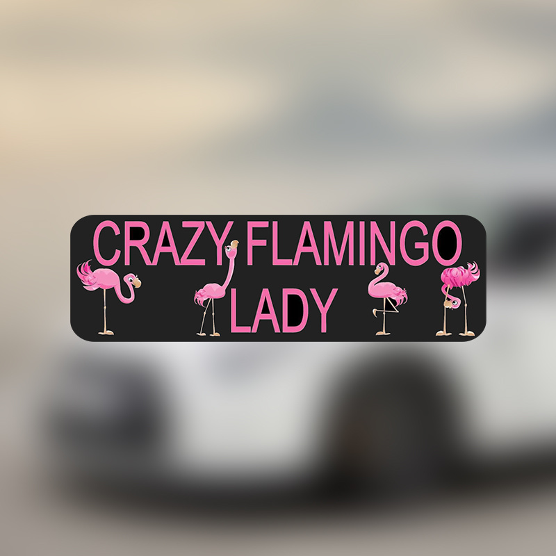 

Crazy Flamingo Lady Car Stickers For Laptop Water Bottle Car Truck Van Suv Motorcycle Vehicle Paint Window Decals Auto Accessories