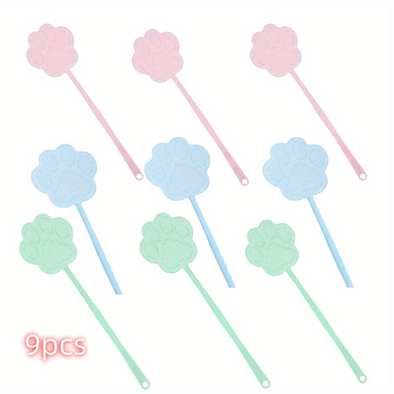 Image of 9pcs, Fly Swatter, Plastic Fly Swatter, Household Summer Mosquito Swatter, Manual Fly Swatter With Long Handle, Fly Mosquito Insect Killer, Pest Control, Apartment , College Dorm , Household Gadgets