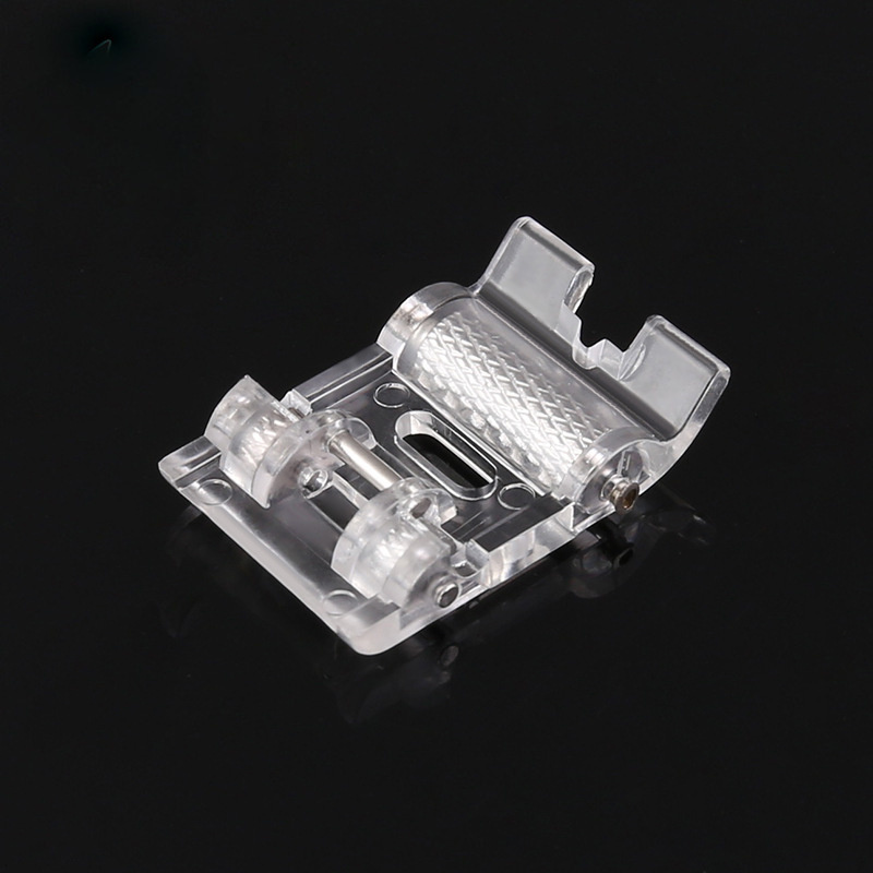 1pc Transparent Roller Sewing Machine Presser Foot - Attachment For Low Shank Machines, Compatible With Singer, Brother, , , Kenmore, , , & More