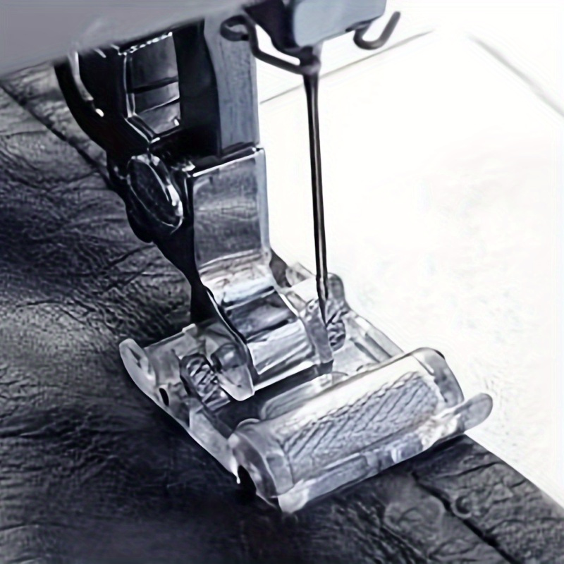 

1pc Transparent Roller Sewing Machine Presser Foot - Attachment For Low Shank Machines, Compatible With Singer, Brother, , , , , , & More