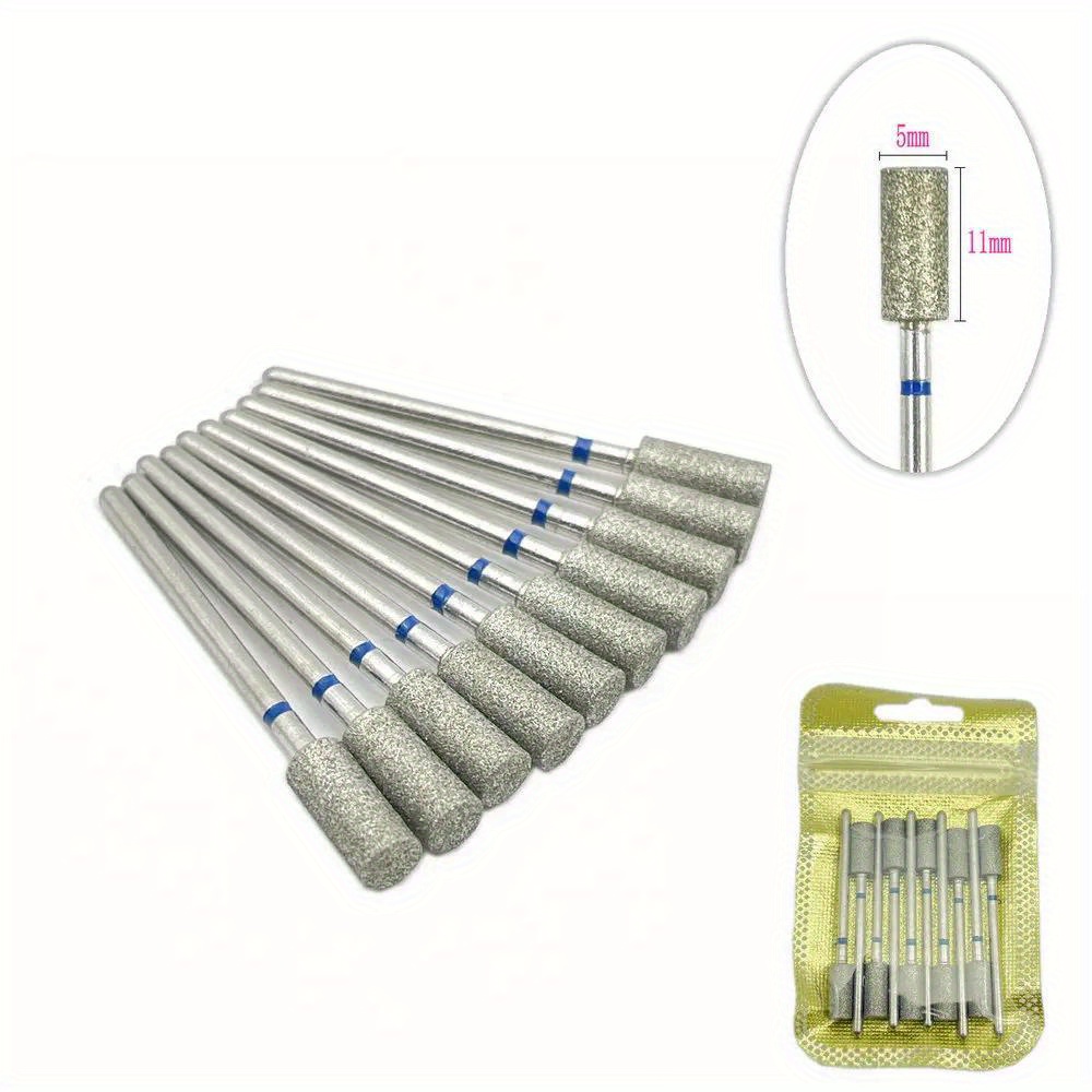 Set Of Series Cylindrical Diamond Drill Bits For Electric Manicure Machines, With Ce