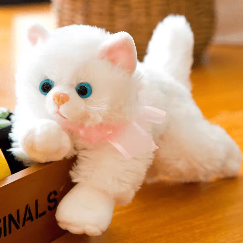 

30cm/12inch Cute Simulated Cat Doll Plush Toy Stuffed Soft Animal Plush White Gray Kitten Pillow Kids Girls Birthday Gift Pet Toys