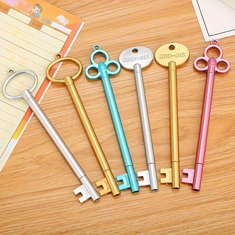 6pcs Retro Creative Retro Key Shape Gel Pen, Pen, Cute Student School Supplies, Office Stationery