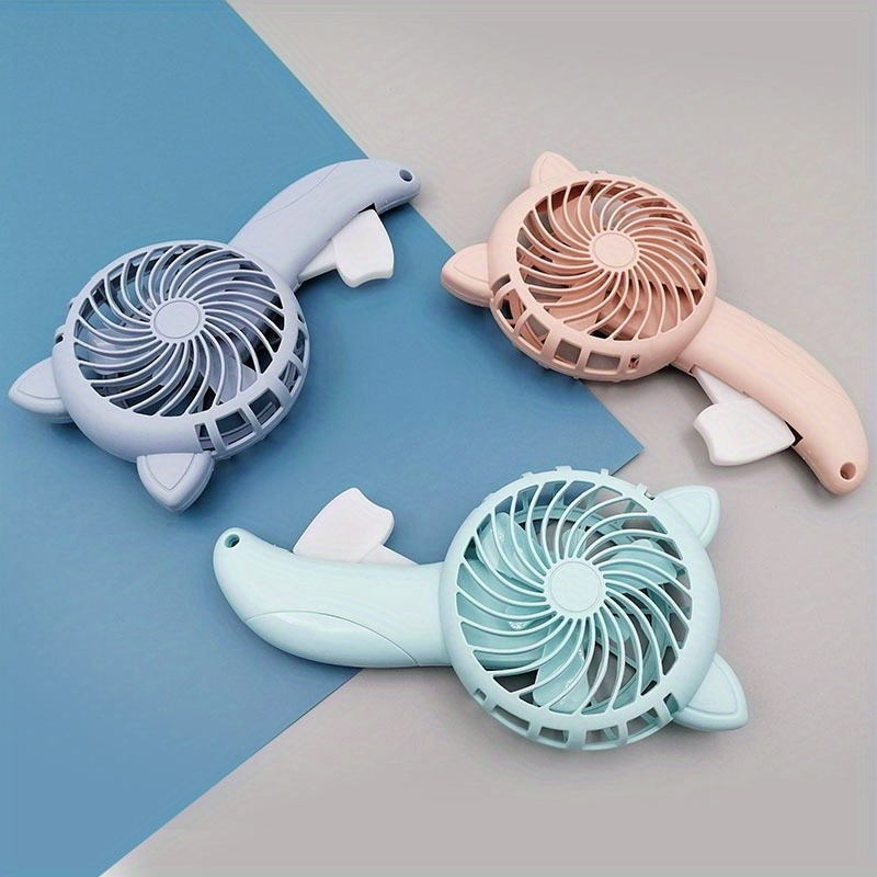 

Portable Mini Cat Ear Manual Handheld Fan, Cartoon Design, Press-to-operate, Quiet Operation, Travel-friendly, Summer Cooling Accessory