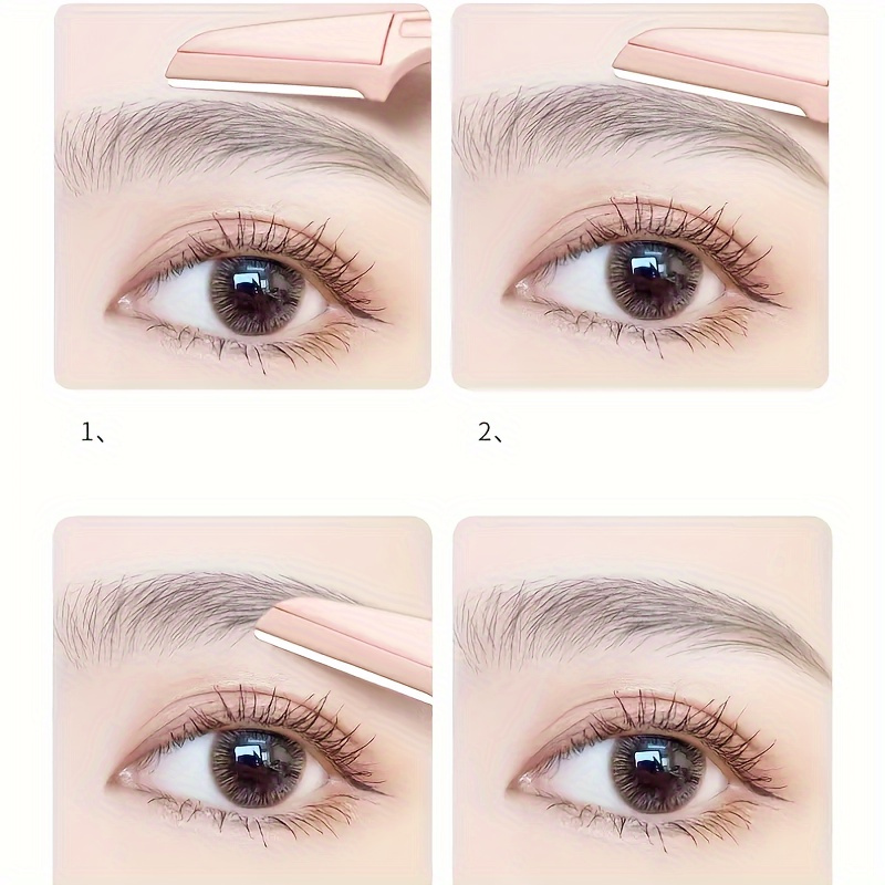 1/3/4件装折叠式眉毛剃刀面部剃刀，适用于男女，眉毛修剪器和剃须刀带梳子，安全且适合新手使用 详情 5